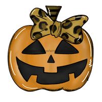 Thumbnail for Halloween Pumpkin, Pumpkin with a Bow, wood sign, DECOE-W-019 door hanger, halloween