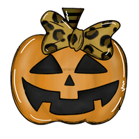 Thumbnail for Halloween Pumpkin, Pumpkin with a Bow, wood sign, DECOE-W-018 - DecoExchange¬Æ