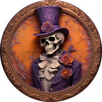 Thumbnail for Halloween 3D looking Skeleton 18" Wood Door Hanger - DECOE-4605-DH
