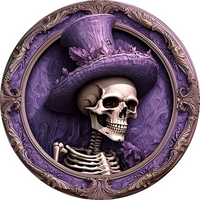 Thumbnail for Halloween 3D looking Skeleton 18" Wood Door Hanger - DECOE-4610-DH