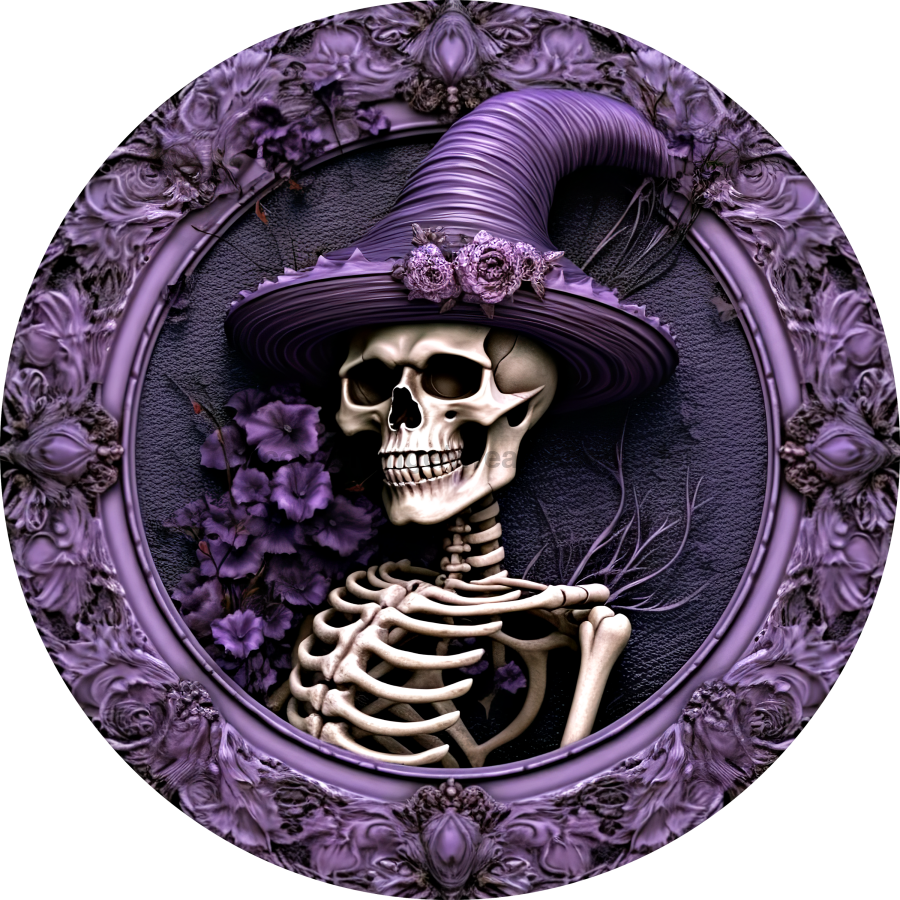 Halloween 3D looking Skeleton 18" Wood Door Hanger - DECOE-4615-DH