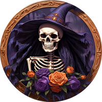 Thumbnail for Halloween 3D looking Skeleton 18" Wood Door Hanger - DECOE-4616-DH