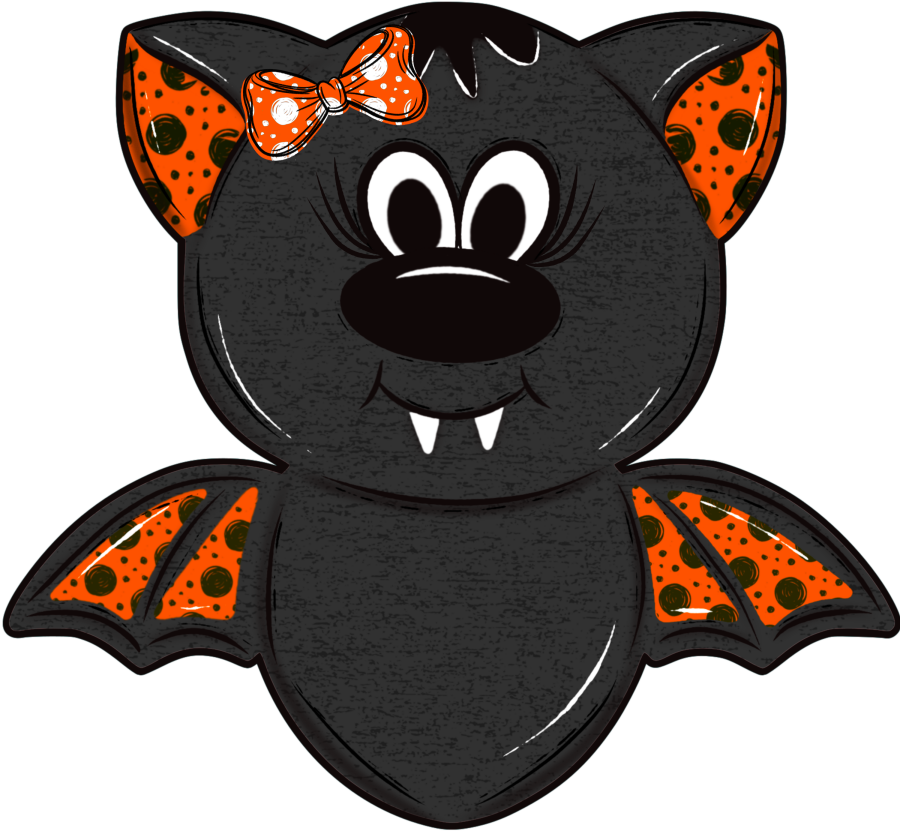 Halloween Black Girl Bat 22" Wood Door Hanger - DECOE-W-90090-DH