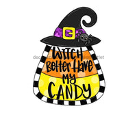 Thumbnail for Halloween Sign, Candy Sign, Candy Corn Sign, wood sign, CR-W-068 door hanger, halloween