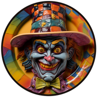 Thumbnail for Halloween Sign, Creepy Clown Sign, 3D Halloween, DCO-00476, Sign For Wreath, 10