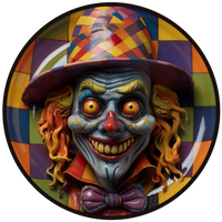Thumbnail for Halloween Sign, Creepy Clown Sign, 3D Halloween, DCO-00484, Sign For Wreath, 10