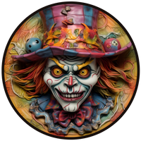 Thumbnail for Halloween Sign, Creepy Clown Sign, 3D Halloween, DCO-00486, Sign For Wreath, 10