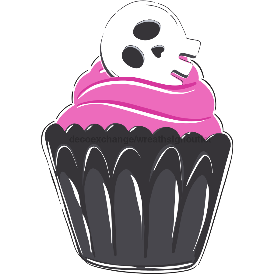 Halloween Cupcake 22" Wood Door Hanger - DECOE-W-90056-DH