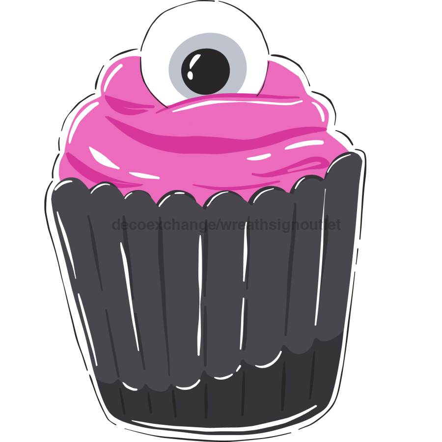 Halloween Cupcake 22" Wood Door Hanger - DECOE-W-90057-DH