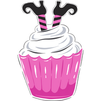 Thumbnail for Halloween Cupcake 22" Wood Door Hanger - DECOE-W-90058-DH
