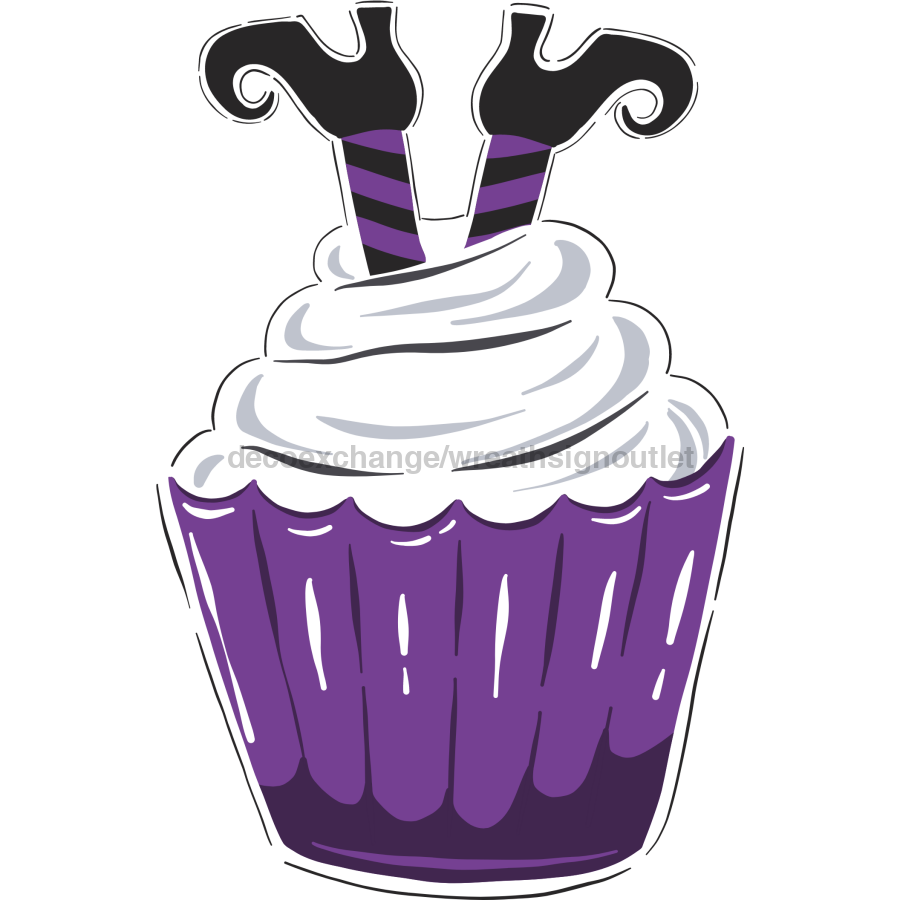 Halloween Cupcake 22" Wood Door Hanger - DECOE-W-90059-DH