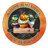 Thumbnail for Halloween Cute 12" Metal Wreath Sign - DECOE-4598-A