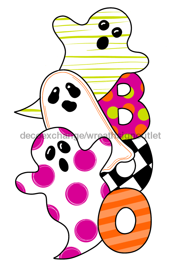 Halloween Sign, Ghost Boo Sign, Ghost Door Hanger, 22" Wood Sign, PCD-W-033 door hanger, halloween