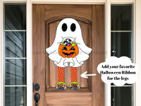 Thumbnail for Halloween Sign Ghost Cute Ribbon Legs Wood Sign Cr-W-087-Dh 22 Door Hanger