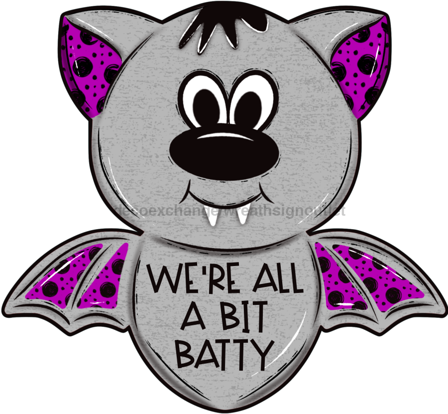 Halloween Gray Bat 22" Wood Door Hanger - DECOE-W-90086-DH