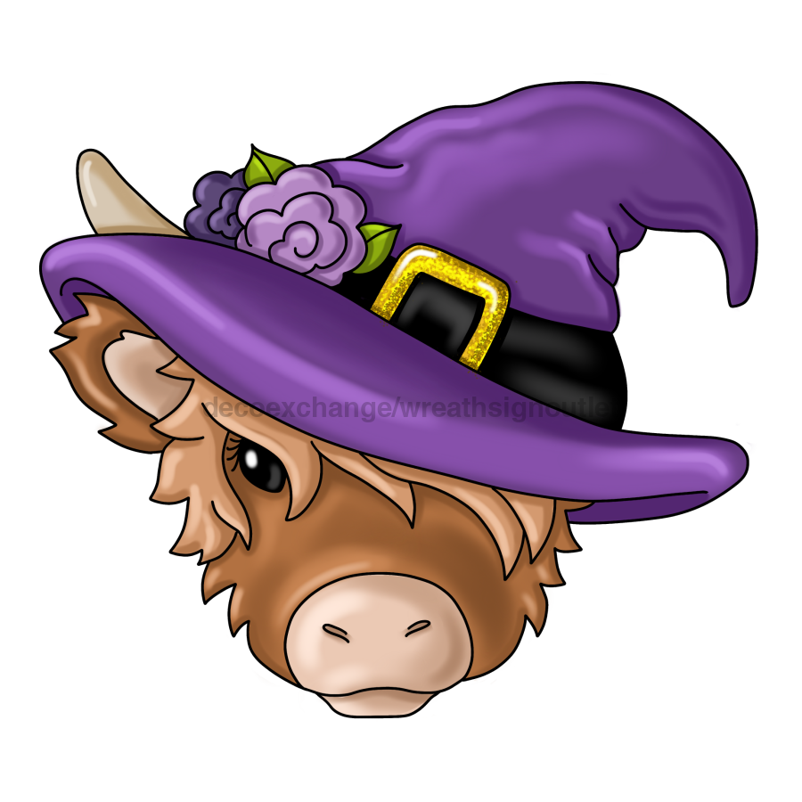 Halloween Sign Highland Cow Pcd-W-129-Dh 22‚Äô Wood Pcd Door Hanger