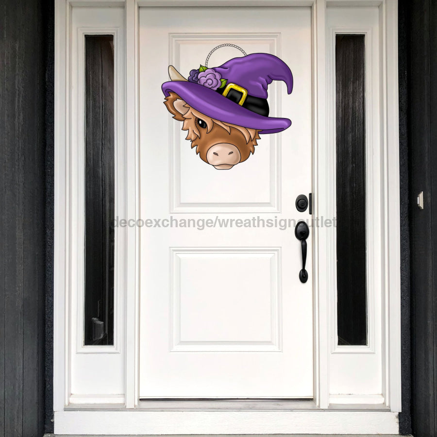 Halloween Sign Highland Cow Pcd-W-129-Dh 22‚Äô Wood Pcd Door Hanger