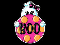 Thumbnail for Halloween Pink Boo 22" Wood Door Hanger - PCD-W-102-DH
