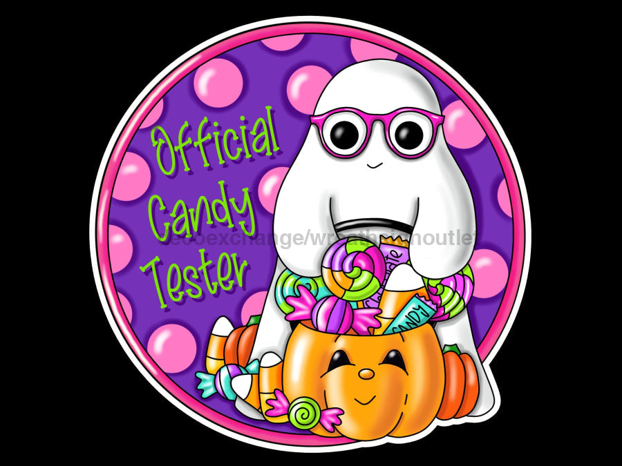 Halloween Pink Candy Tester 22" Wood Door Hanger - PCD-W-101-DH