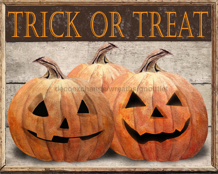 Halloween Pumpkin 8x10" Metal Wreath Sign - DECOE-4581