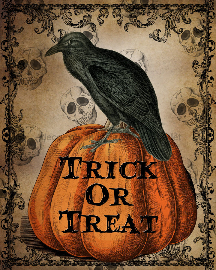 Halloween Pumpkin 8x10" Metal Wreath Sign - DECOE-4583