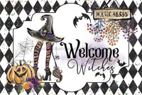 Thumbnail for Halloween Pumpkin 8x10" Metal Wreath Sign - DECOE-4597
