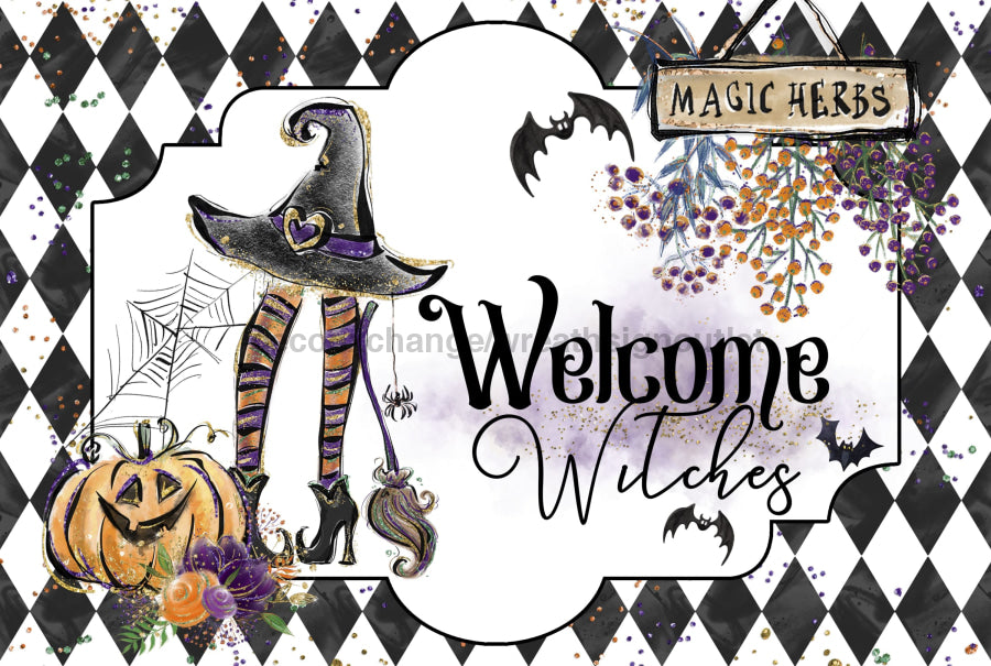 Halloween Pumpkin 8x10" Metal Wreath Sign - DECOE-4597