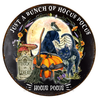 Thumbnail for Halloween Rustic 8" Metal Wreath Sign - DECOE-4592-B