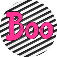 Thumbnail for Halloween Simple Boo 10" Metal Wreath Sign - DECOE-4497