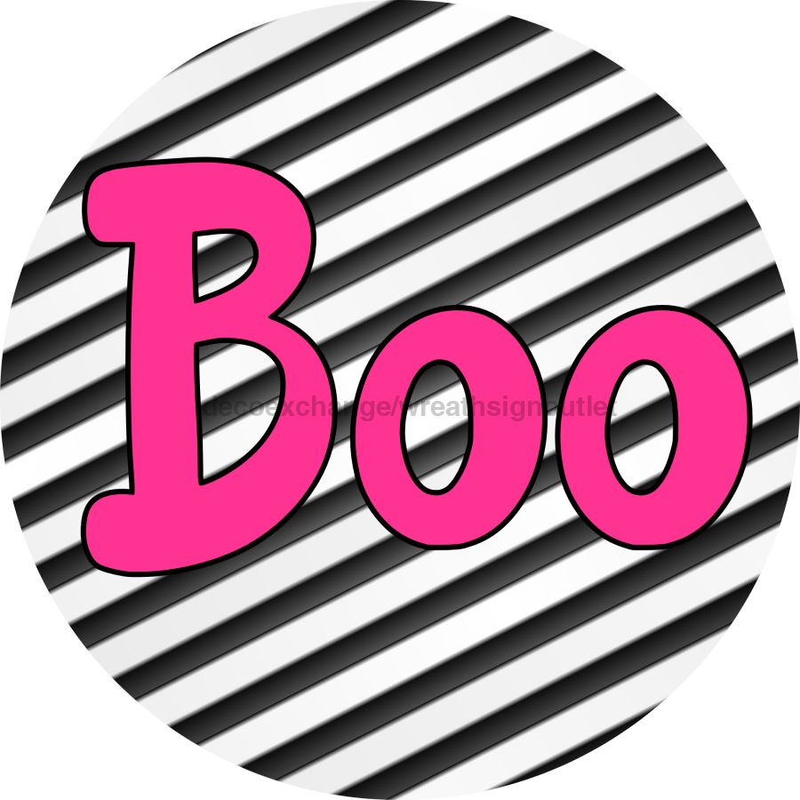 Halloween Simple Boo 8" Metal Wreath Sign - DECOE-4497-B