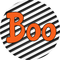 Thumbnail for Halloween Simple Boo 8" Metal Wreath Sign - DECOE-4499-B