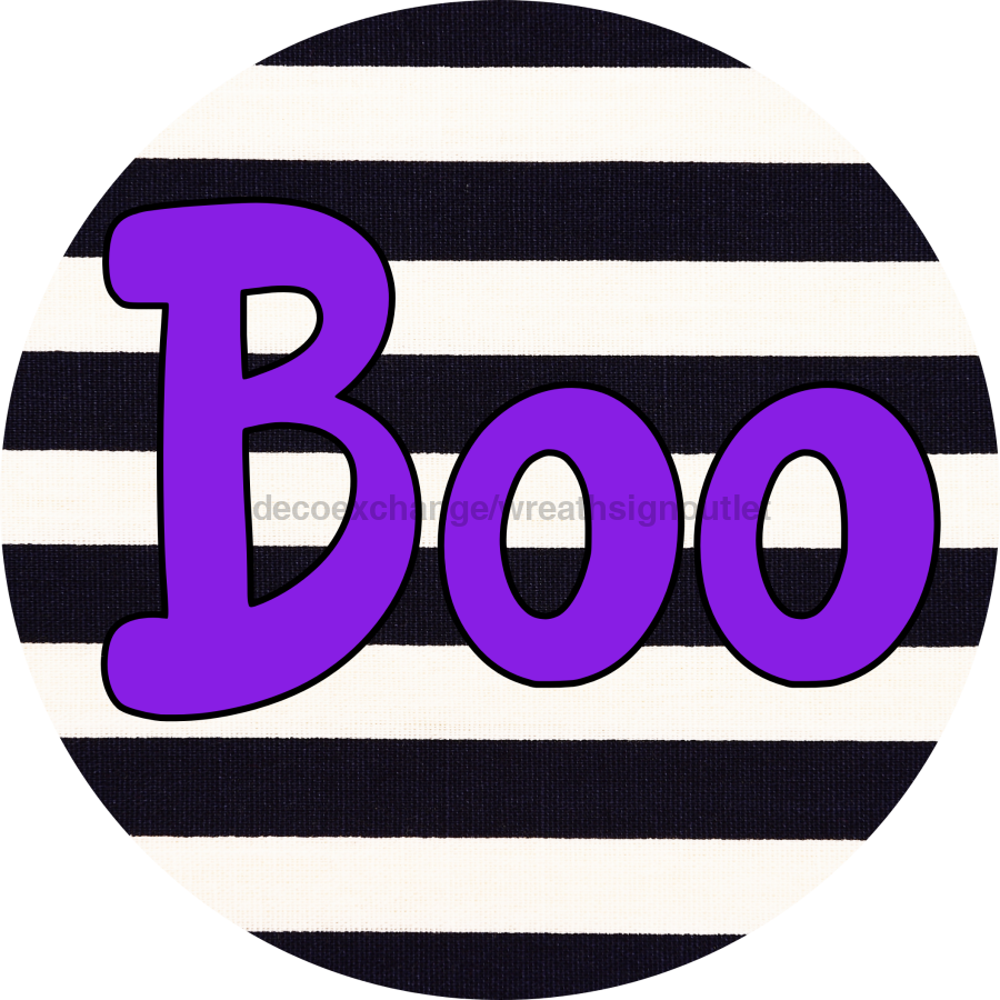 Halloween Simple Boo 12" Metal Wreath Sign - DECOE-4501-A