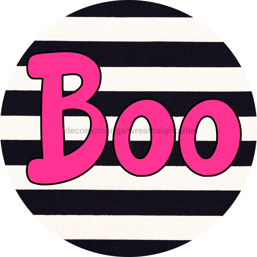 Halloween Simple Boo 12" Metal Wreath Sign - DECOE-4502-A