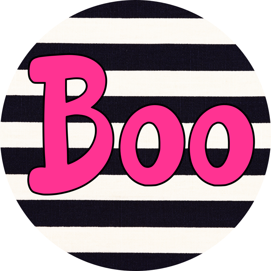 Halloween Simple Boo 8" Metal Wreath Sign - DECOE-4502-B