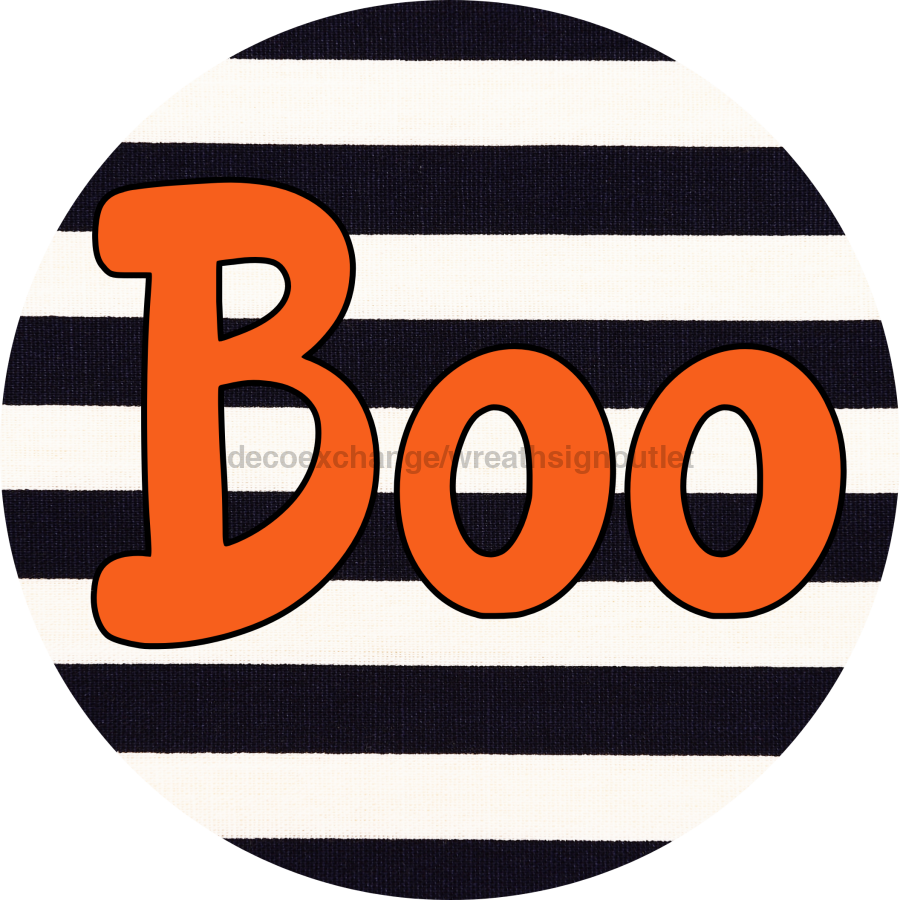 Halloween Simple Boo 12" Metal Wreath Sign - DECOE-4503-A