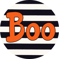 Thumbnail for Halloween Simple Boo 8" Metal Wreath Sign - DECOE-4503-B