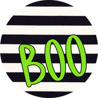 Thumbnail for Halloween Simple Boo 8" Metal Wreath Sign - DECOE-4506-B