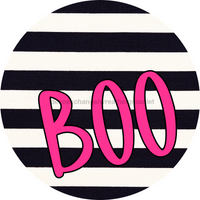 Thumbnail for Halloween Simple Boo 8" Metal Wreath Sign - DECOE-4507-B