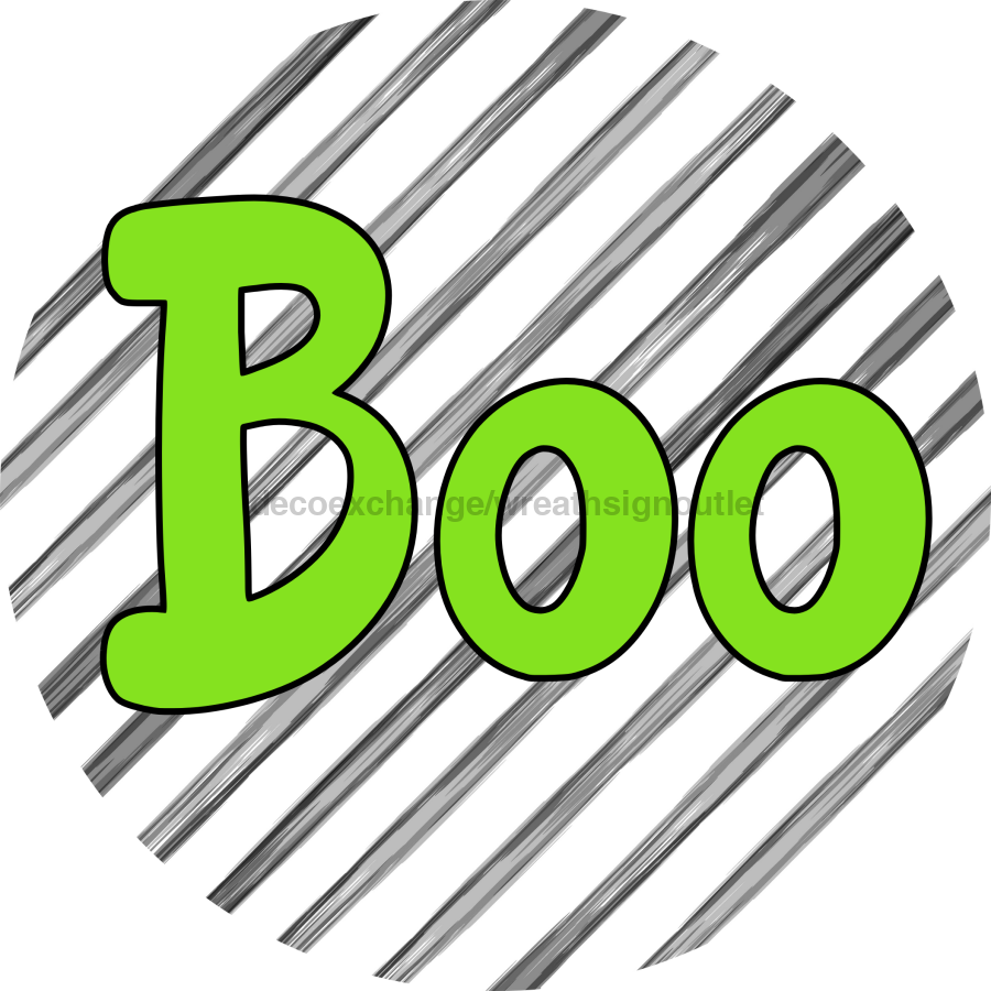 Halloween Simple Boo 10" Metal Wreath Sign - DECOE-4508