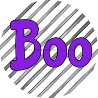 Thumbnail for Halloween Simple Boo 8" Metal Wreath Sign - DECOE-4510-B