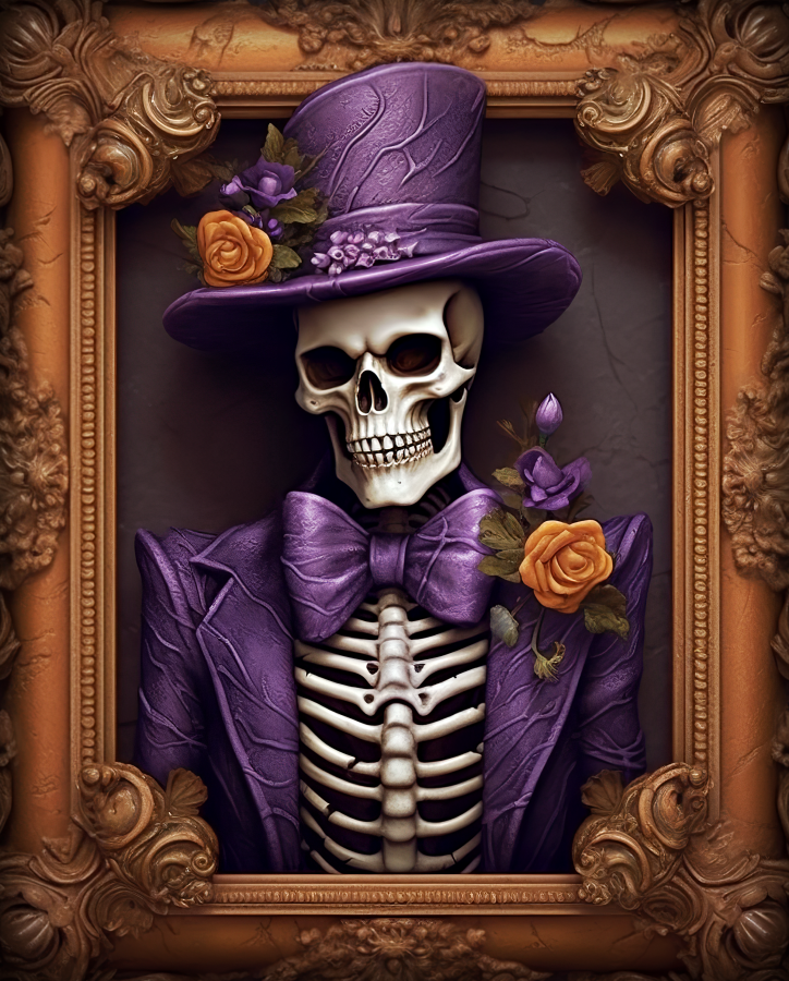 Halloween Skeleton 8x10" Metal Wreath Sign - DECOE-4630