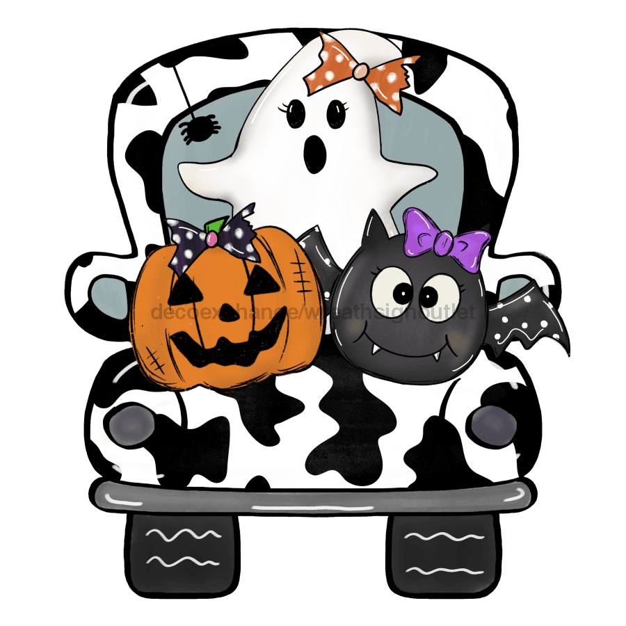 Halloween Sign, Halloween Truck Sign, Cow print sign, wood sign, DECOE-W-041 - DecoExchange¬Æ