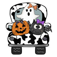 Thumbnail for Halloween Sign, Halloween Truck Sign, Cow print sign, wood sign, DECOE-W-041 - DecoExchange¬Æ