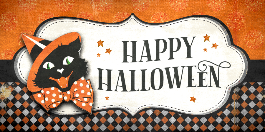 Halloween Welcome 6x12" Metal Wreath Sign - DECOE-4585