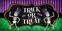 Thumbnail for Halloween Welcome 6x12" Metal Wreath Sign - DECOE-4587