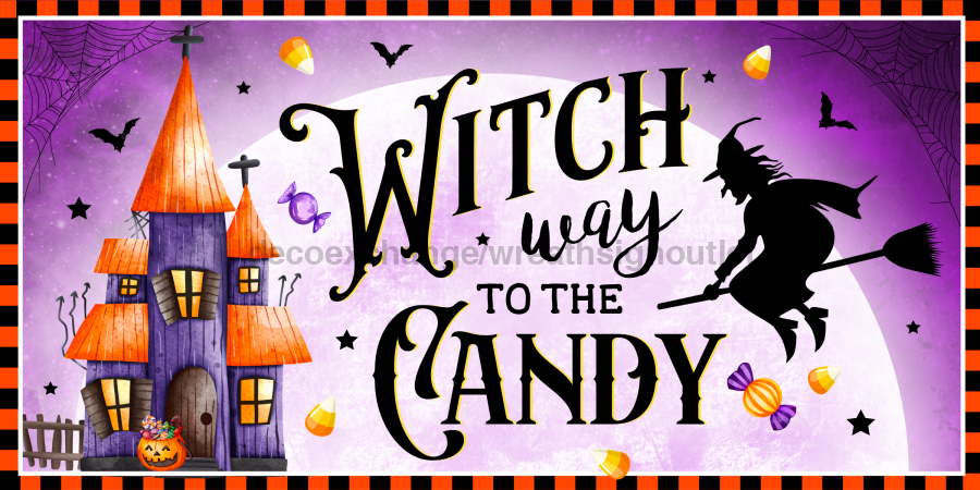 Halloween Welcome 6x12" Metal Wreath Sign - DECOE-4589
