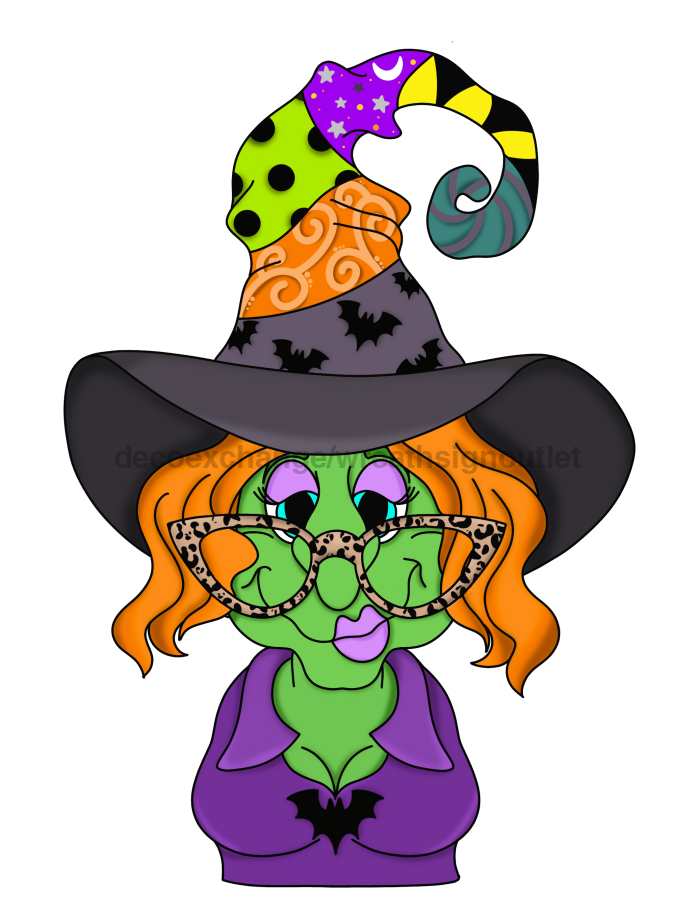 Halloween Sign Witch Cute Wood Sign Cr-W-085-Dh 22‚Äô Door Hanger