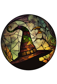Thumbnail for Halloween Witch 12" Metal Wreath Sign - DECOE-4575-A