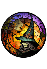 Thumbnail for Halloween Witch 12" Metal Wreath Sign - DECOE-4576-A