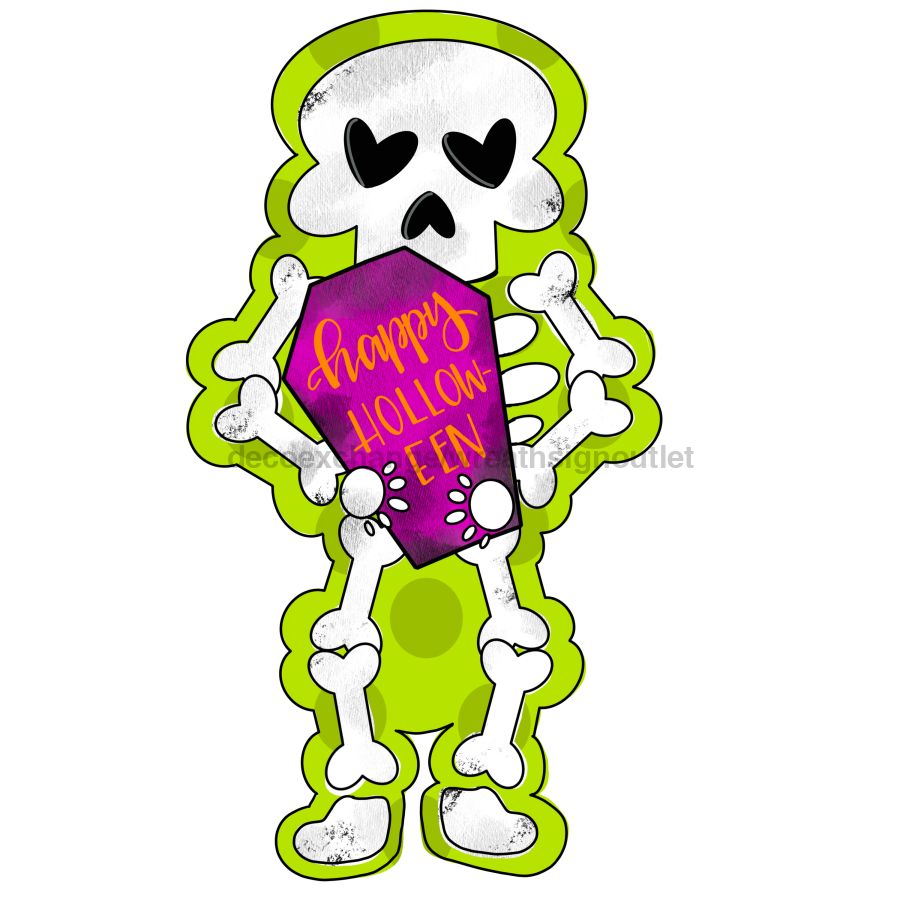 Halloween Skeleton Door Hanger Mj-W-00035 22‚Äô Wood